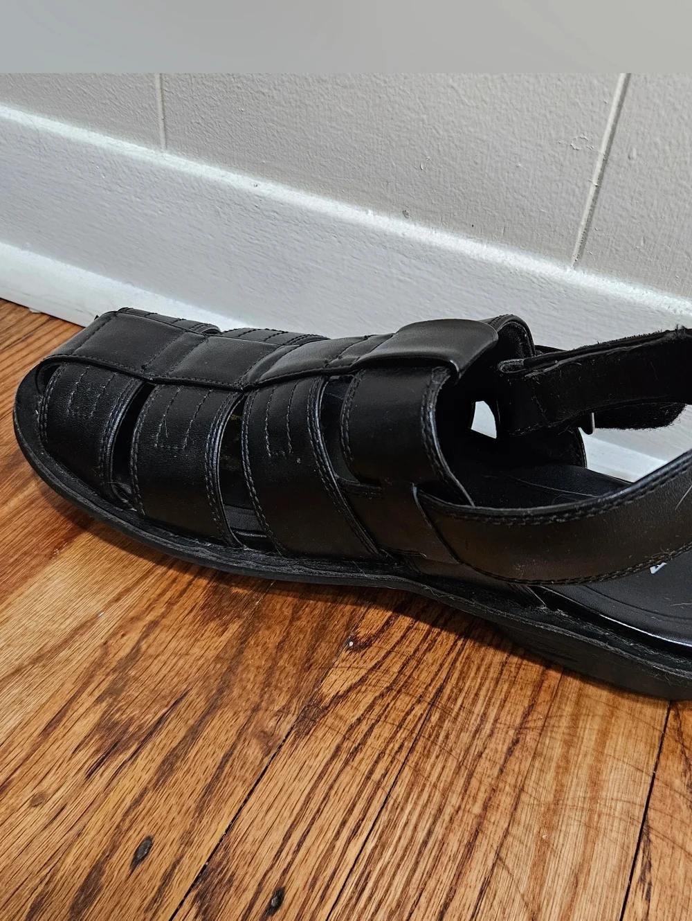 Alfani Mens Sandals Boca 7 7M Vegan Leather Black Ankle Strap Casual Beach